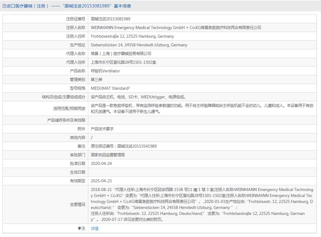 维曼呼吸机MEDUMAT Standard2